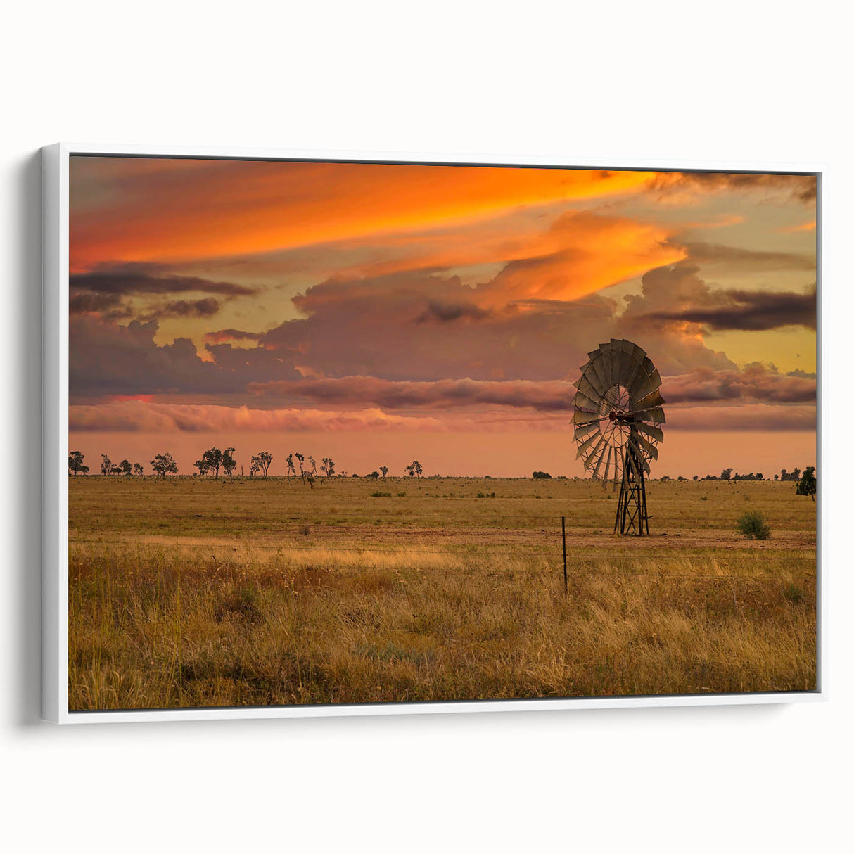Vintage poster art of Queensland scenery on a framed canvas, featuring colorful art accents, ideal for living room decor.