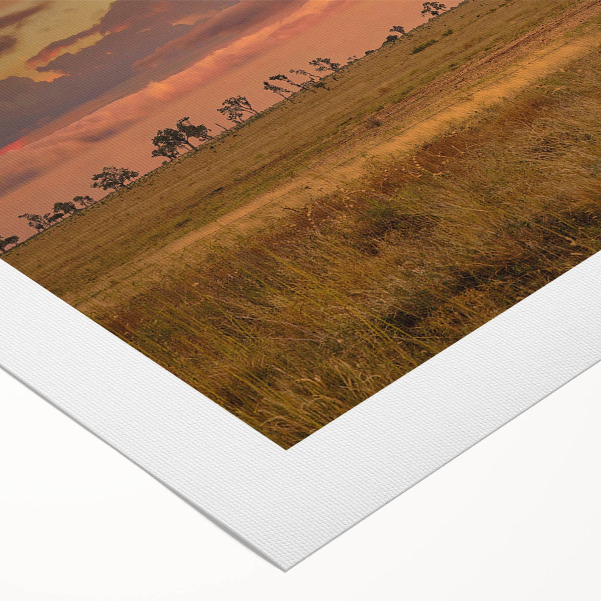 Art deco poster featuring a serene Queensland landscape on rolled canvas, suitable for dining room walls.