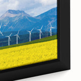 Textured black wall art depicting Alberta's scenery in vibrant colors on a framed canvas, ideal for living room decor.