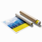 Extra large rolled print of Alberta, Canada scenery with vibrant floral elements, ideal for classy bathroom wall art.