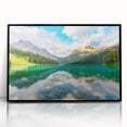 Large abstract wall art depicting a British Columbia landscape in muted earth tones on a framed acrylic.