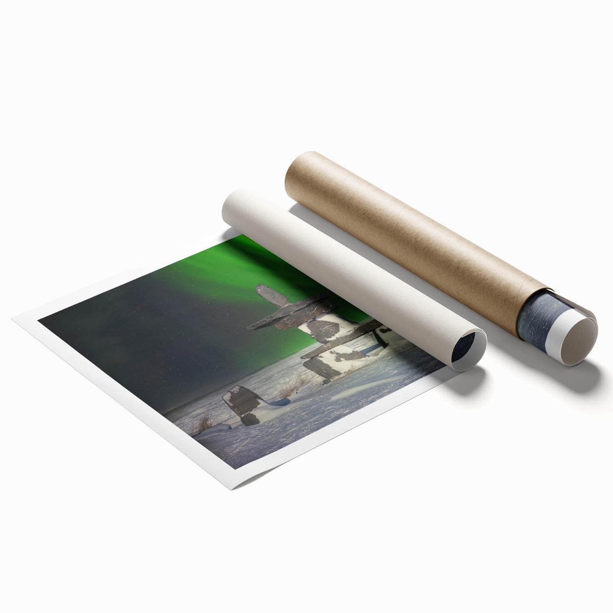 Extra large rolled print of a serene Manitoba landscape in soft pastel shades, ideal for classy bathroom wall art.
