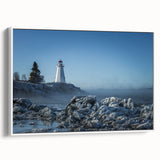 Vintage poster art of New Brunswick scenery in colorful tones on a large framed canvas, ideal for living room decor.