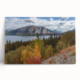 Black and white photo of Yukon scenery on stretched canvas, ideal for kitchen wall art or bedroom decor.