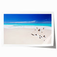 Extra large rolled print of Antigua scenery with vivid ocean and floral elements, ideal for art wall dining room.