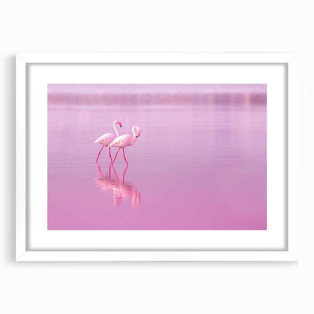 Extra large abstract art print of Caribbean scenery in muted blue and green tones on a framed canvas.