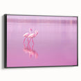 Black and white framed canvas featuring a vintage-style landscape of Aruba, ideal for bedroom wall decor.