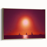 Framed canvas of a vintage-style Caribbean landscape with lush greenery and ocean, in gold and black tones.