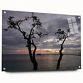 Acrylic print of a Caribbean Martinique scenery in vibrant blue and green hues, suitable for bedroom or dining room wall art.