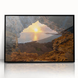 Large abstract wall art depicting a vibrant Caribbean scenery on a framed acrylic, ideal for modern living room decor.