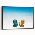Black and white framed canvas depicting the Caribbean Virgin Islands landscape, ideal for bedroom wall art.