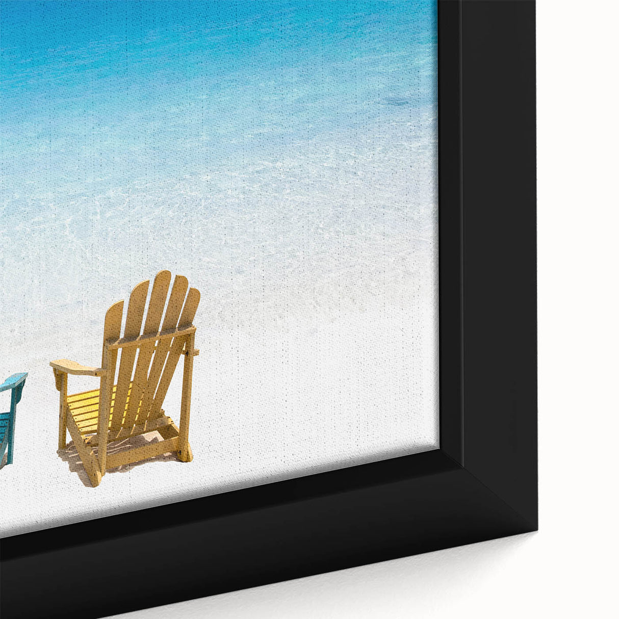 Black wall art featuring a textured close-up of the Caribbean Virgin Islands on a large framed canvas.