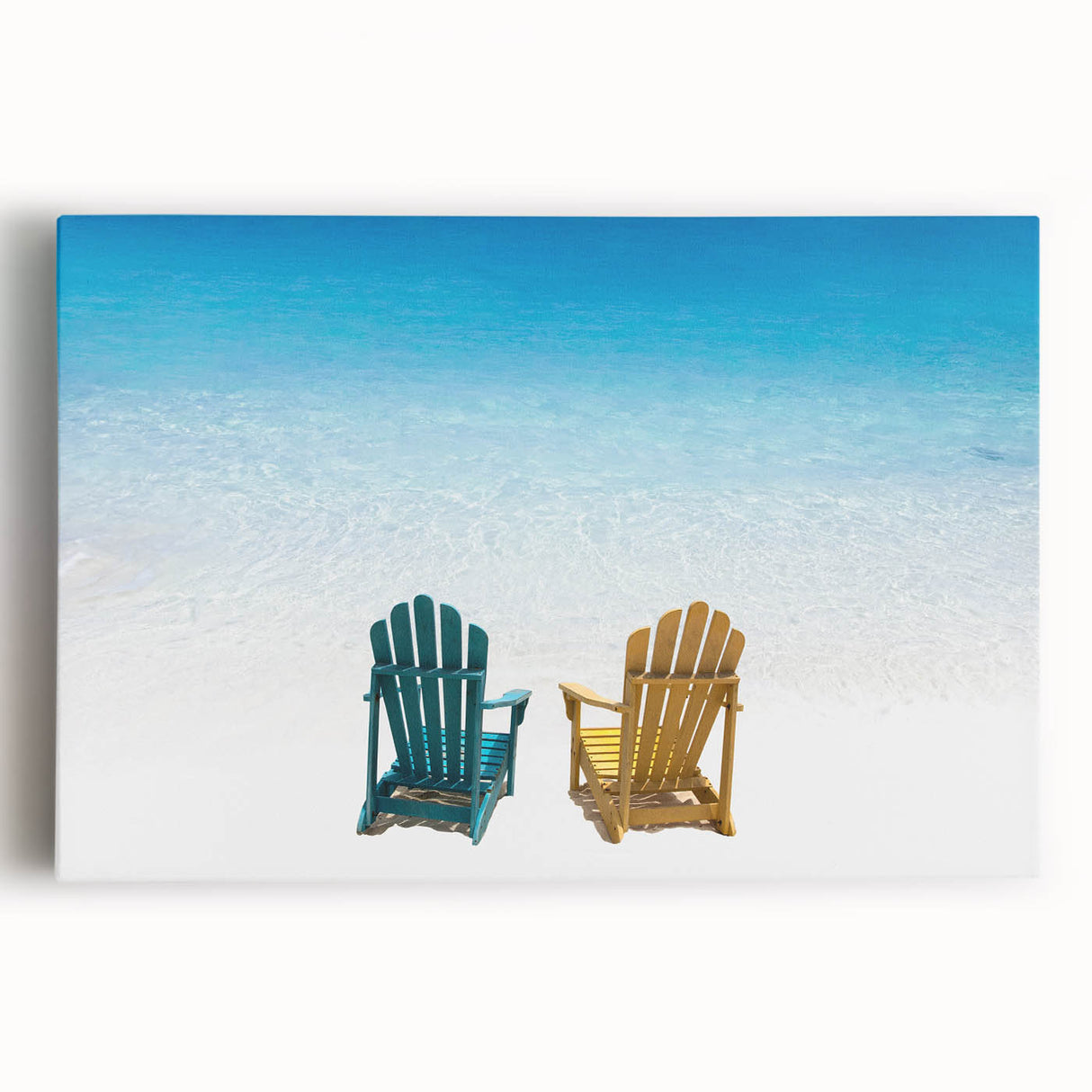 Black and white stretched canvas of Caribbean Virgin Islands scenery, ideal for kitchen wall art.