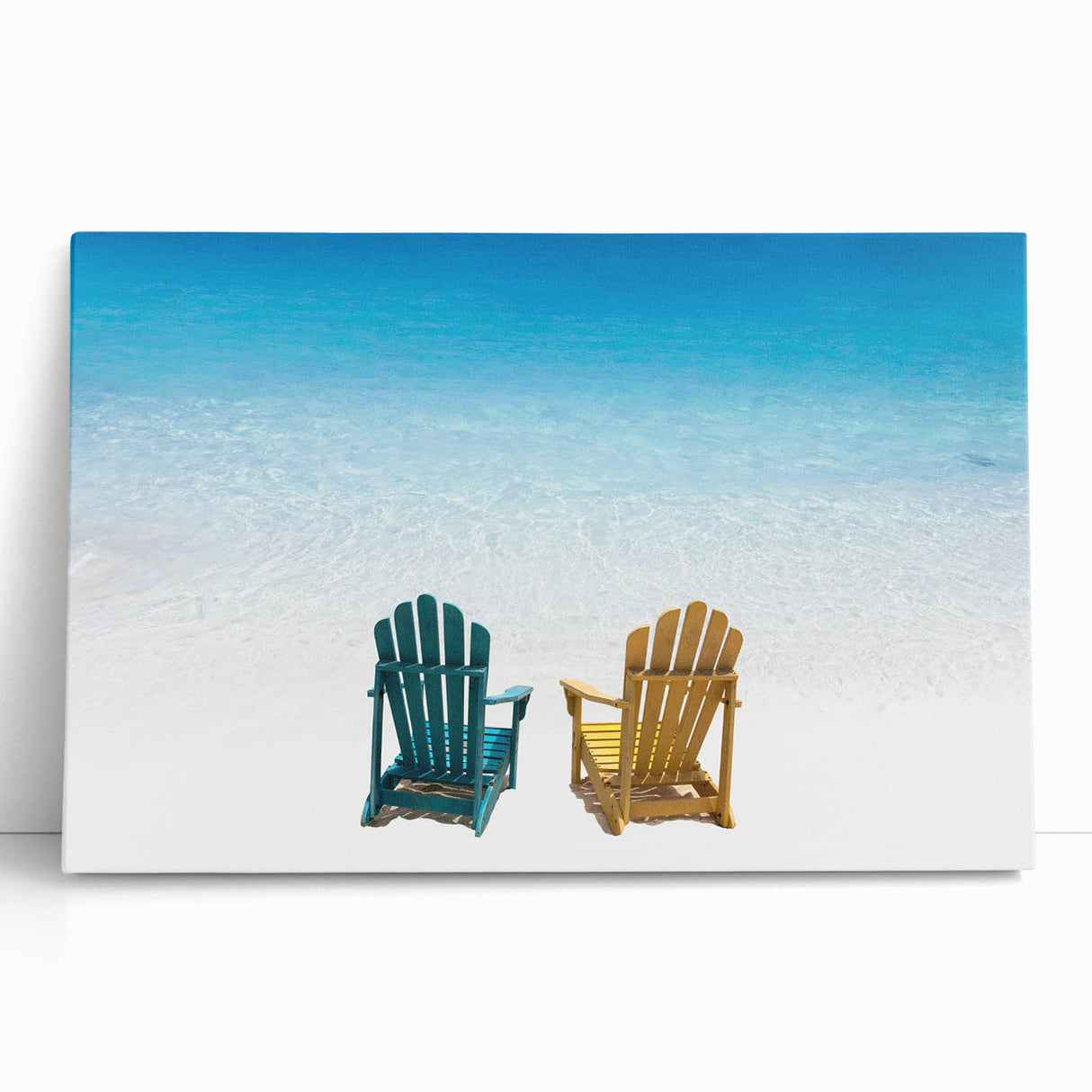 Black and white stretched canvas of the Caribbean Virgin Islands, ideal for kitchen wall art.