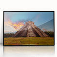 Large abstract wall art featuring a vibrant Central American landscape on a framed acrylic.