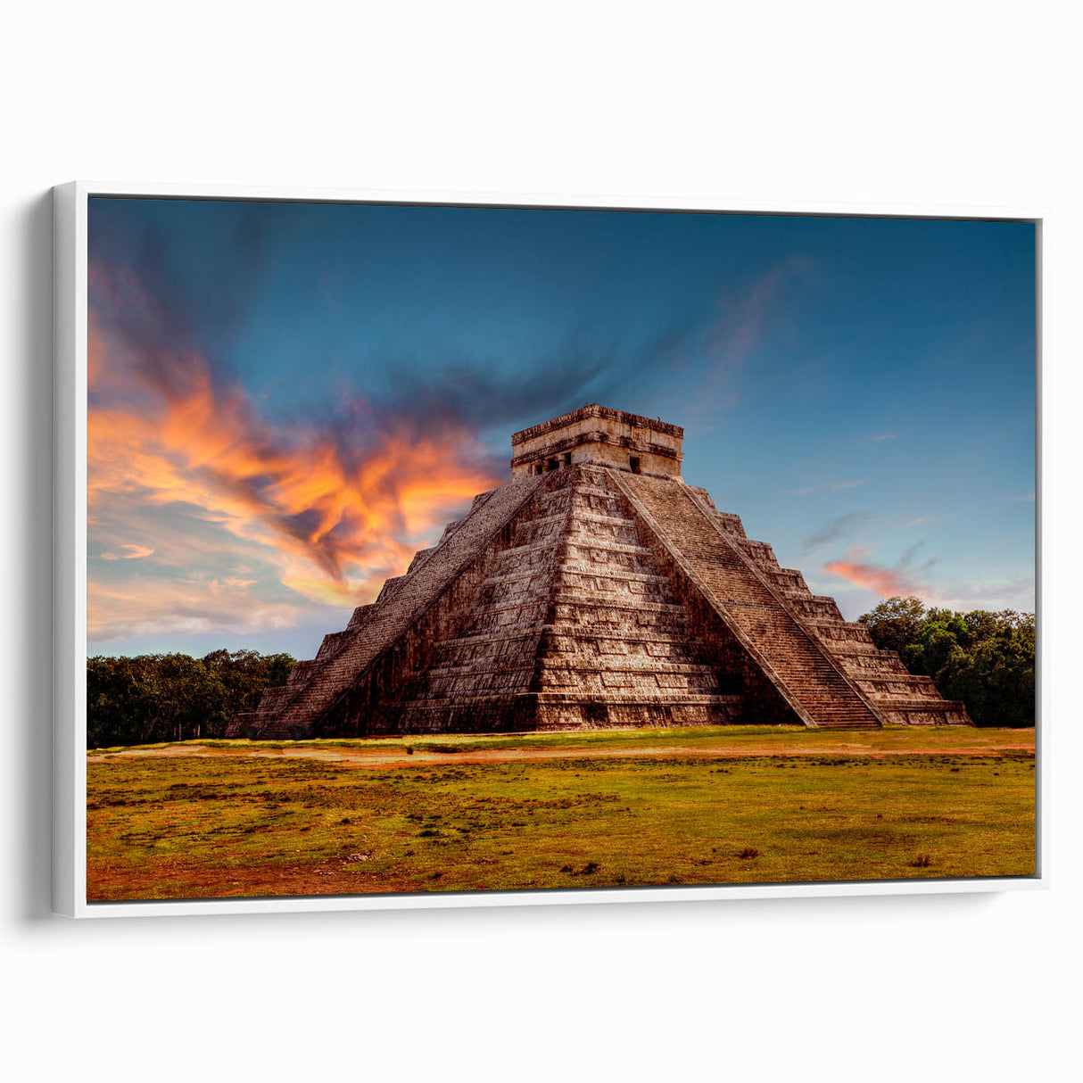 Vintage poster art of Belize scenery on extra large framed canvas with vibrant colors, ideal for living room decor.