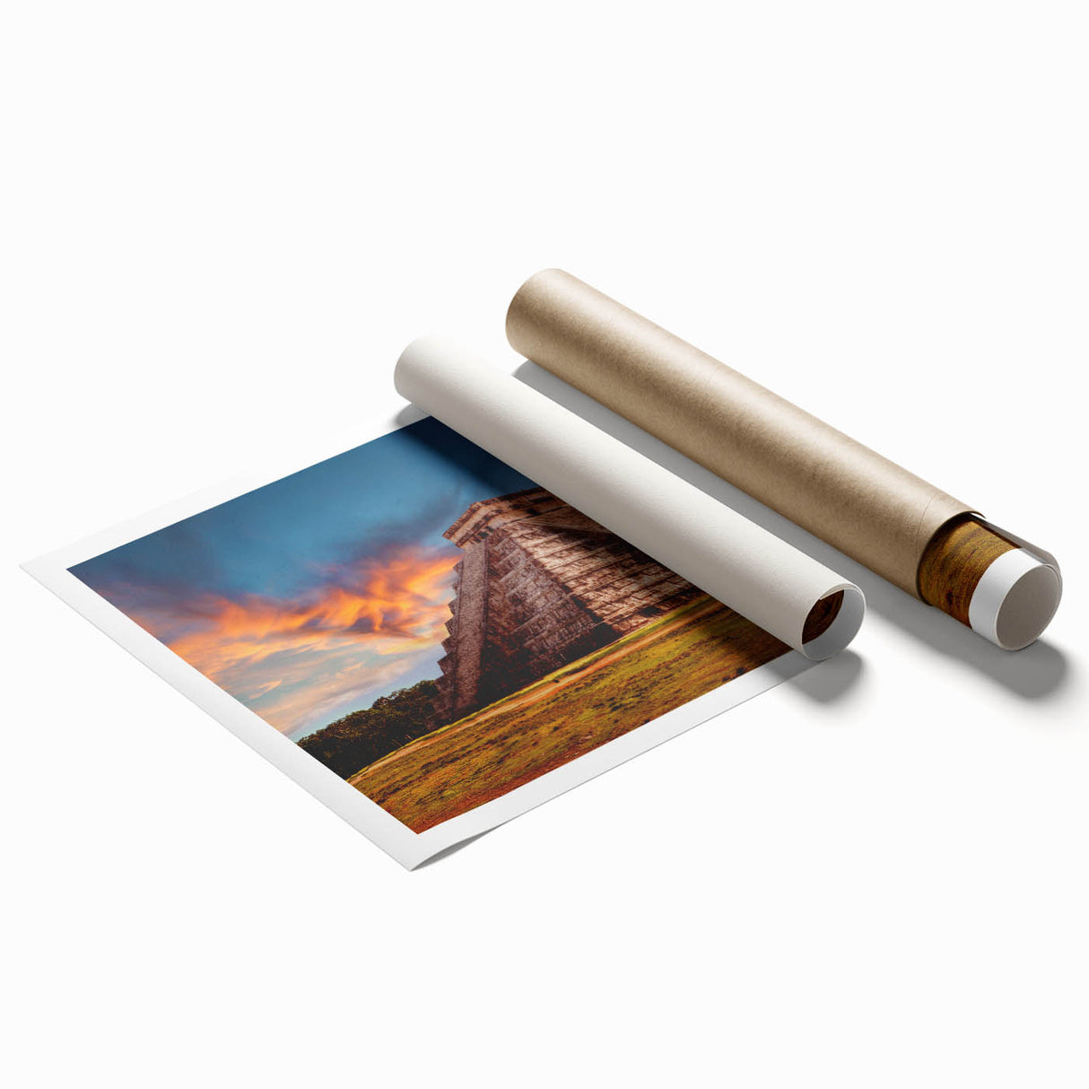 Extra large rolled print featuring a floral scene in vibrant colors, ideal for classy bathroom wall art.