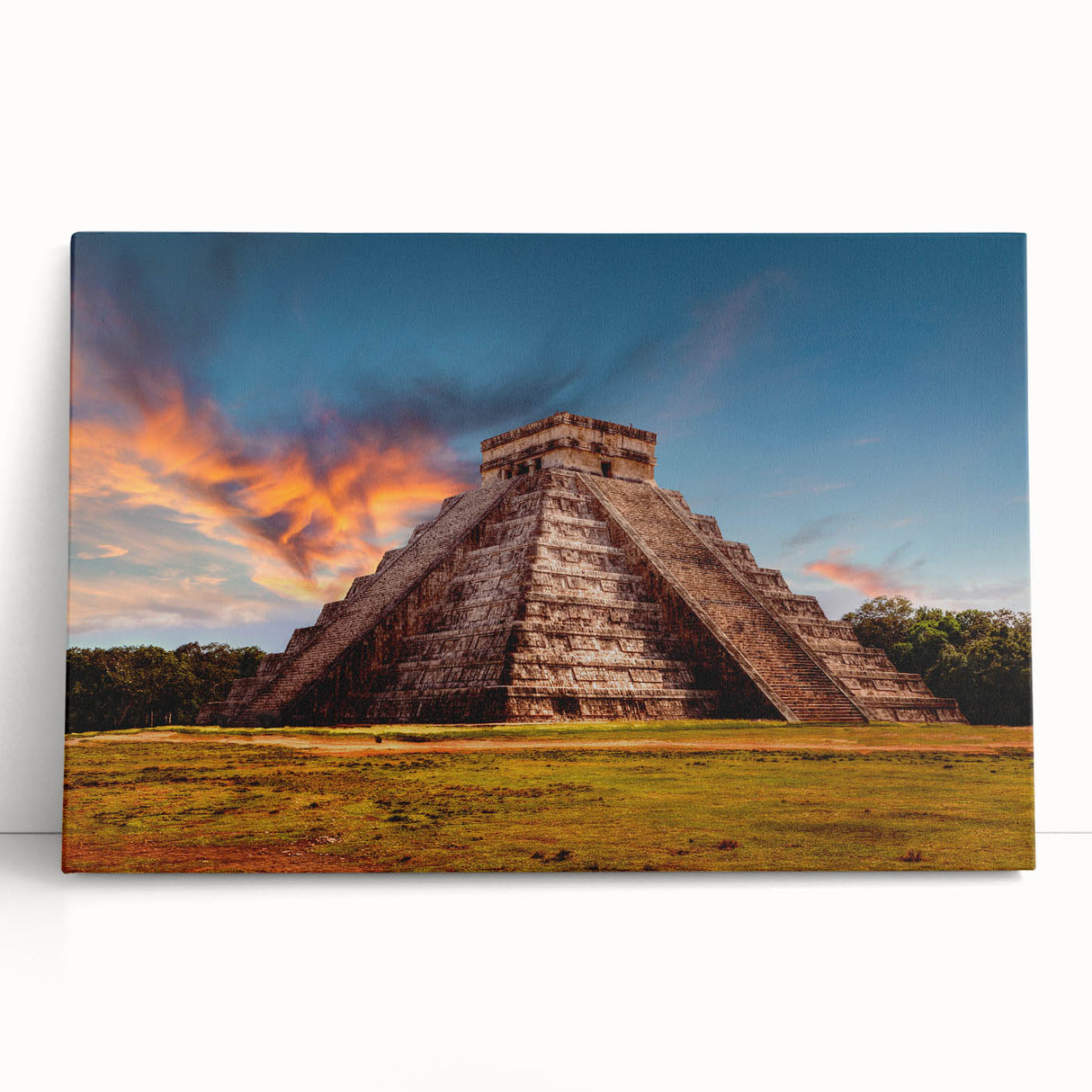 Black and white photograph of a Belize landscape on stretched canvas.