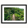Extra large abstract art print of a colorful, textured Costa Rican landscape on a black framed canvas.