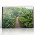 Large abstract wall art depicting a vibrant Central American landscape in acrylic on a black framed canvas.