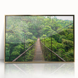 Framed acrylic print of a Costa Rican landscape in muted green and brown tones, ideal for modern art wall decor.