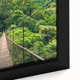 Extra large black wall art featuring a textured, colorful depiction of a Costa Rican landscape on framed canvas.