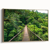 Framed canvas featuring a vintage-style landscape painting of a Costa Rican scenery, ideal for bedroom wall art.