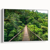 Vintage poster art of a Costa Rican landscape on an extra large framed canvas.