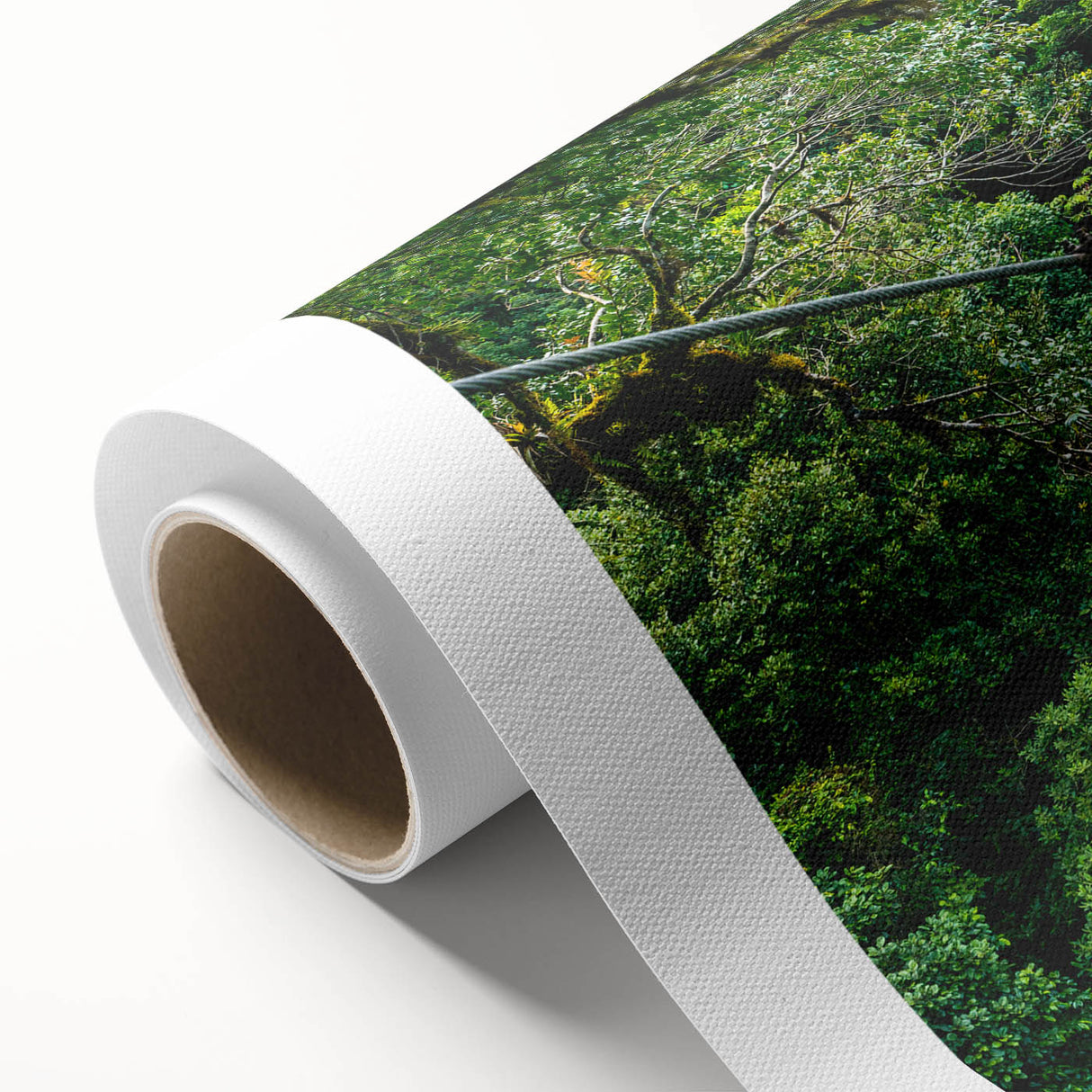 Art deco poster of a Costa Rican landscape in soft pastel colors on rolled canvas, ideal for nursery wall art.