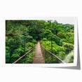 Rolled print of a Costa Rican landscape featuring lush greenery and vibrant flowers, ideal for art wall dining room.