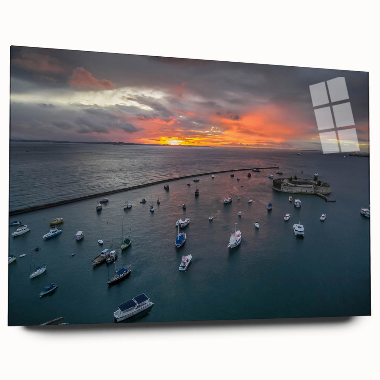 Acrylic print of a large abstract wall art depicting El Salvador scenery in vibrant colors.