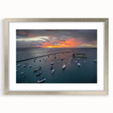 Textured abstract art print of Central American scenery in muted earth tones, framed in silver, ideal for bedroom art.