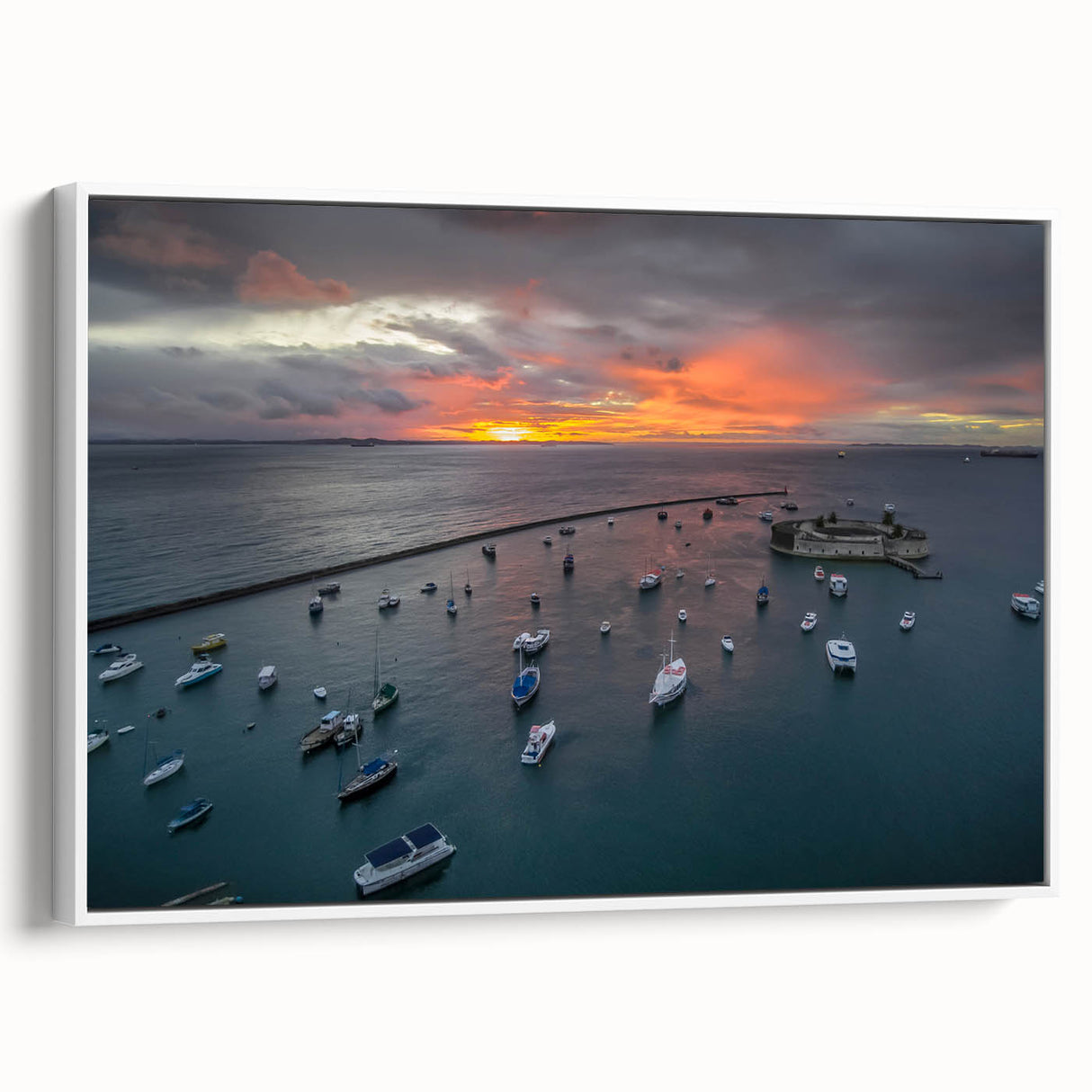 Vintage poster art of El Salvador scenery in vibrant colors on a framed canvas, ideal for living room decor.