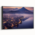 Black and white landscape art painting of Central America, Guatemala on framed canvas, suitable for bedroom wall decor.