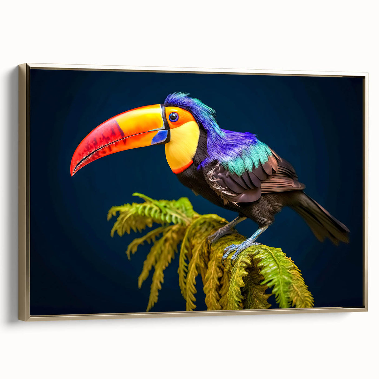Framed canvas depicting a vintage-style landscape of Central America with muted earth tones, ideal for bedroom wall art.