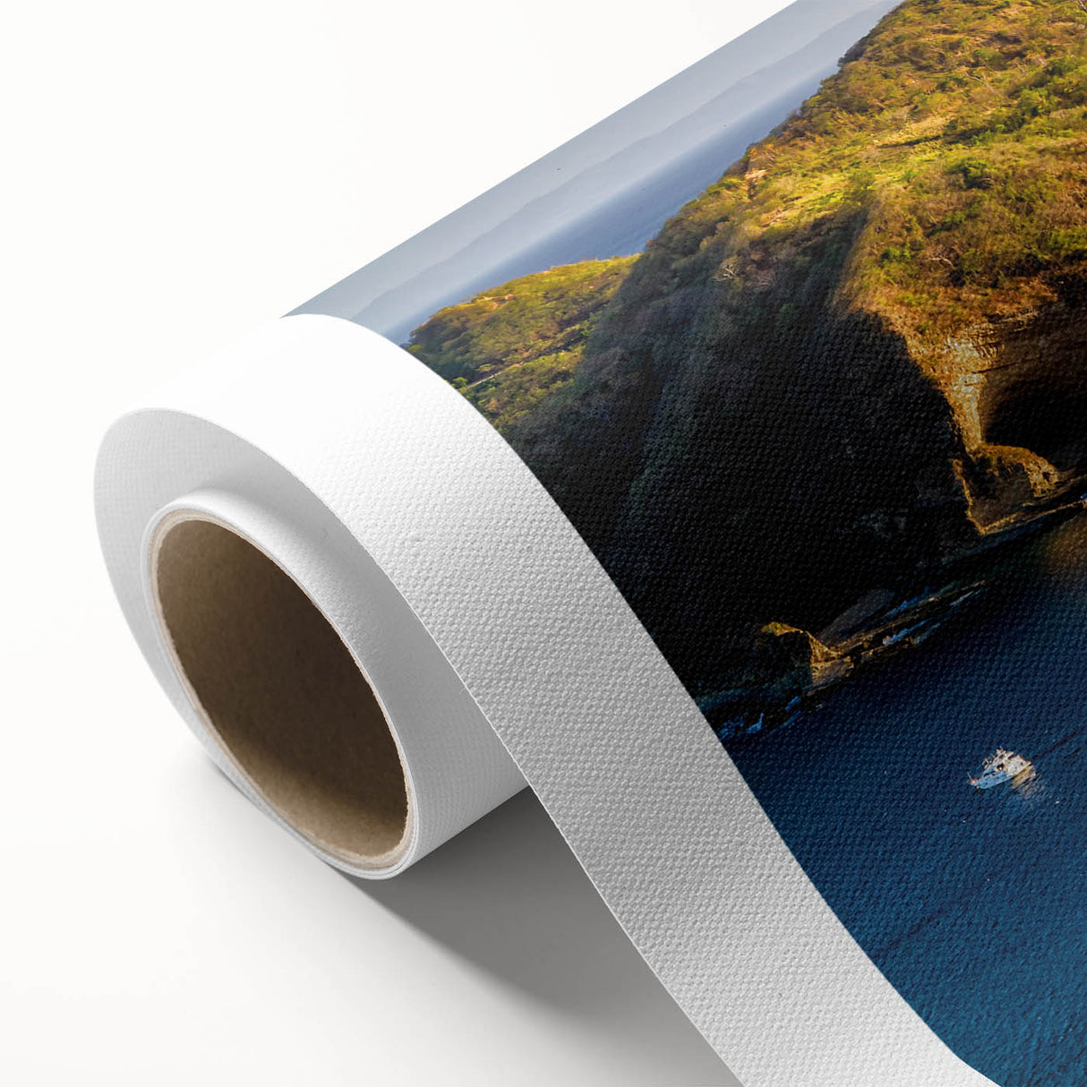 Art deco poster of a serene Nicaraguan landscape in soft pastel shades, rolled canvas, ideal for nursery wall art.