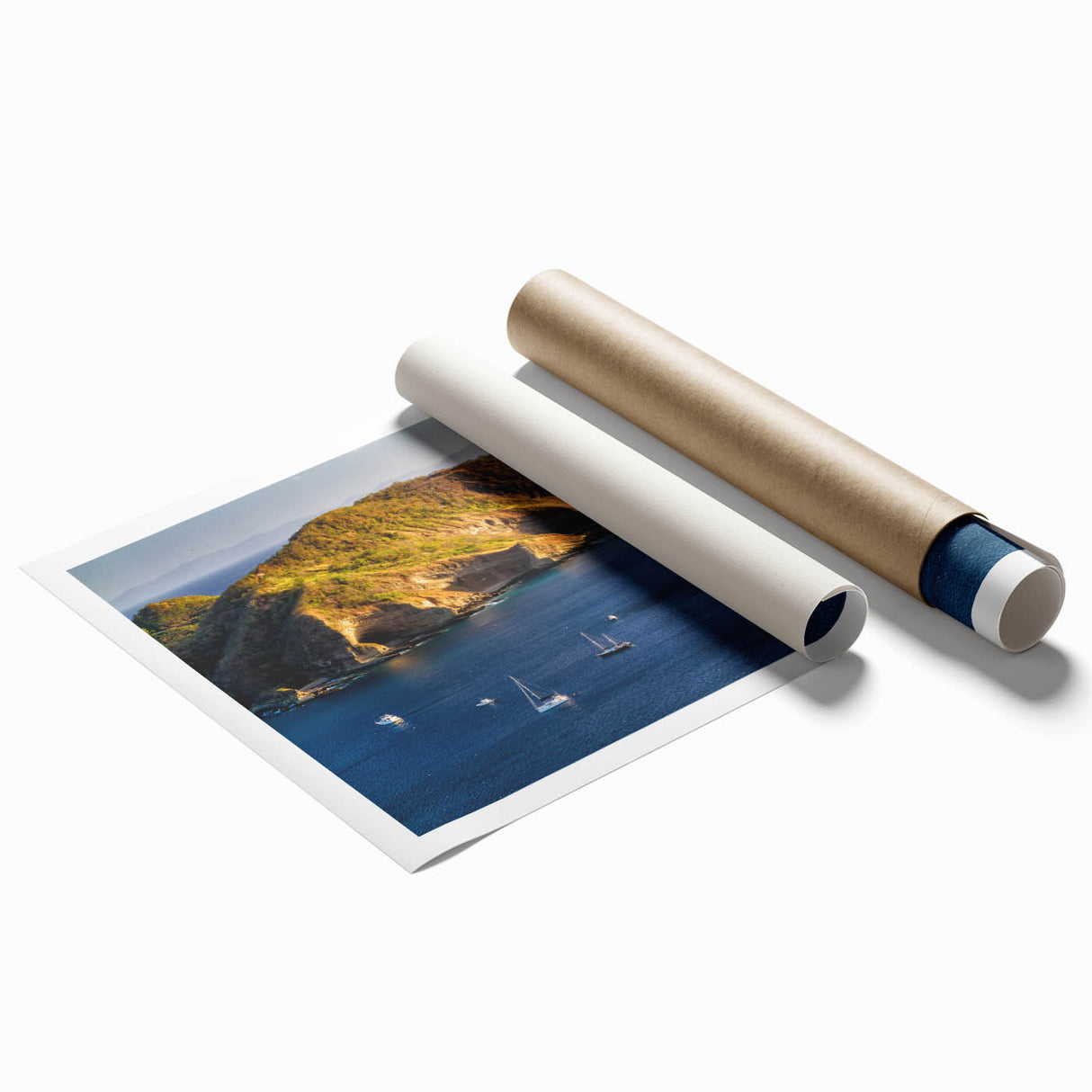 Extra large rolled print of a lush floral scene in vibrant greens and reds, ideal for classy bathroom wall art.