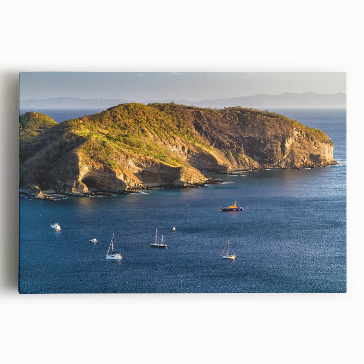 Black and white stretched canvas of Central America's Nicaragua scenery, suitable for kitchen wall art.
