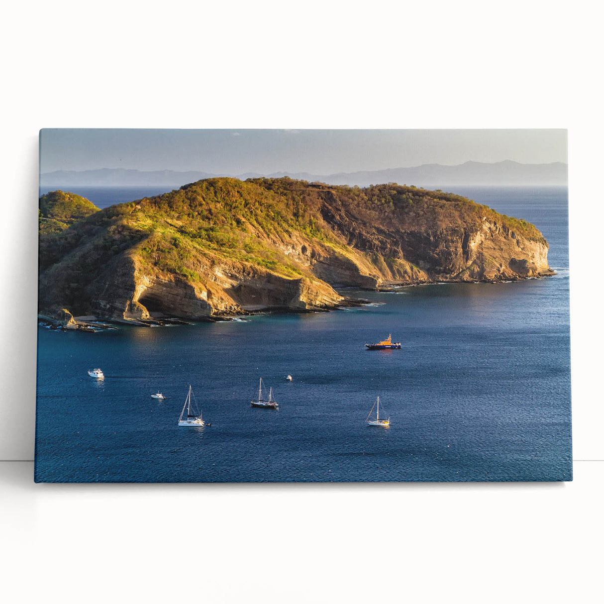Black and white photograph of a Nicaraguan landscape on stretched canvas, ideal for kitchen wall art.