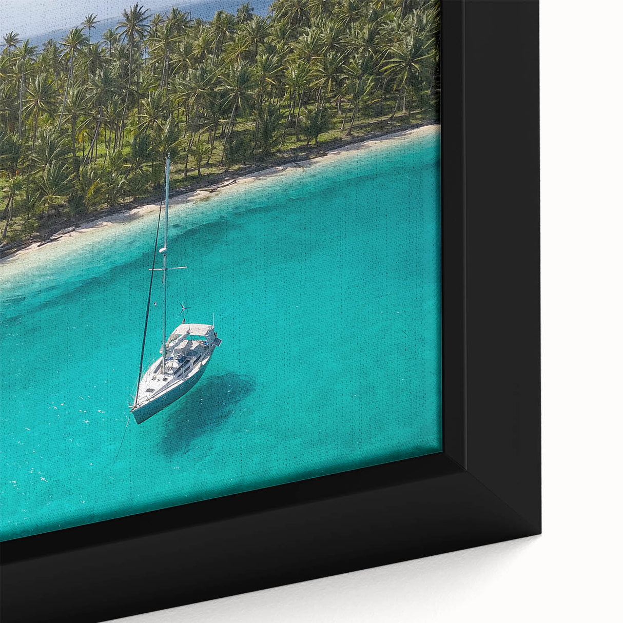 Extra large framed canvas featuring a textured, colorful abstract design on a black background, ideal for living room decor.