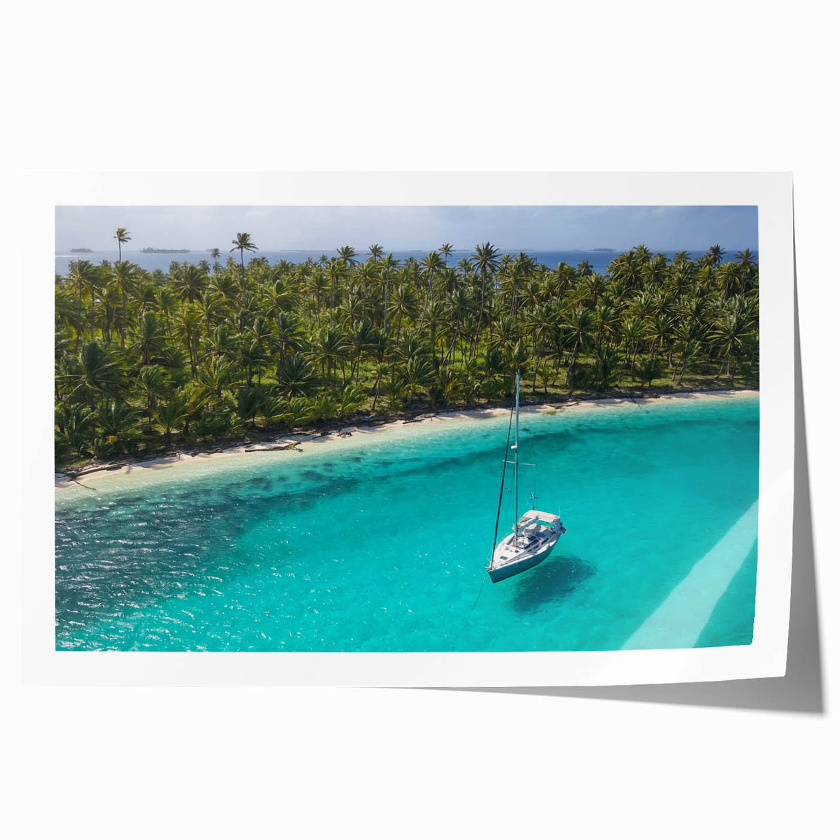 Rolled print of a Central American scenery featuring lush greenery and floral elements, ideal for art wall dining room.