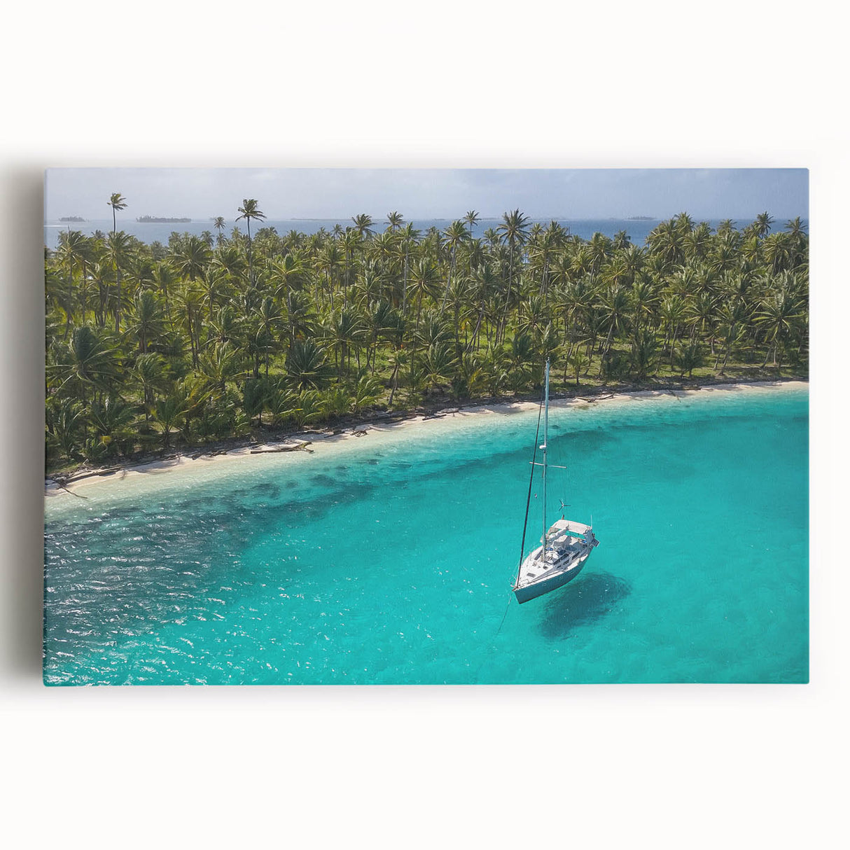 Black and white stretched canvas featuring a panoramic view of a Central American cityscape, ideal for kitchen wall art.