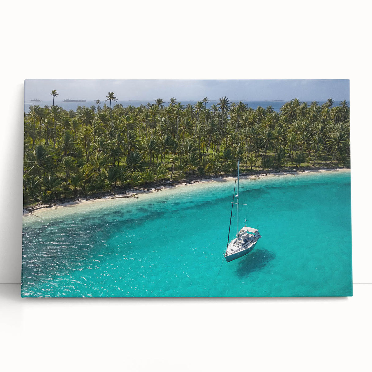 Black and white stretched canvas featuring a panoramic view of a Central American city, ideal for kitchen wall art.