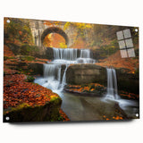 Acrylic print of a European Bulgarian landscape, featuring muted earth tones, ideal for dining room decor.
