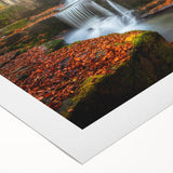 Art deco poster of a European Bulgarian landscape in muted earth tones on rolled canvas, suitable for dining room decor.