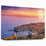 Acrylic print of a Croatian landscape in muted earth tones, ideal for bedroom or dining room art.