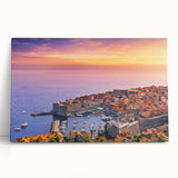 Black and white photograph of a Croatian landscape on stretched canvas, suitable for kitchen wall art.