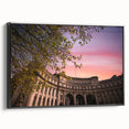 Black and white vintage poster art of Bath, England landscape on framed canvas, suitable for bedroom wall decor.