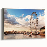 Landscape art painting of London featuring muted colors on a framed canvas, ideal for office or study room decor.