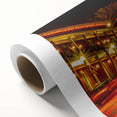 Art deco poster of Oxford scenery with muted earth tones on rolled canvas.